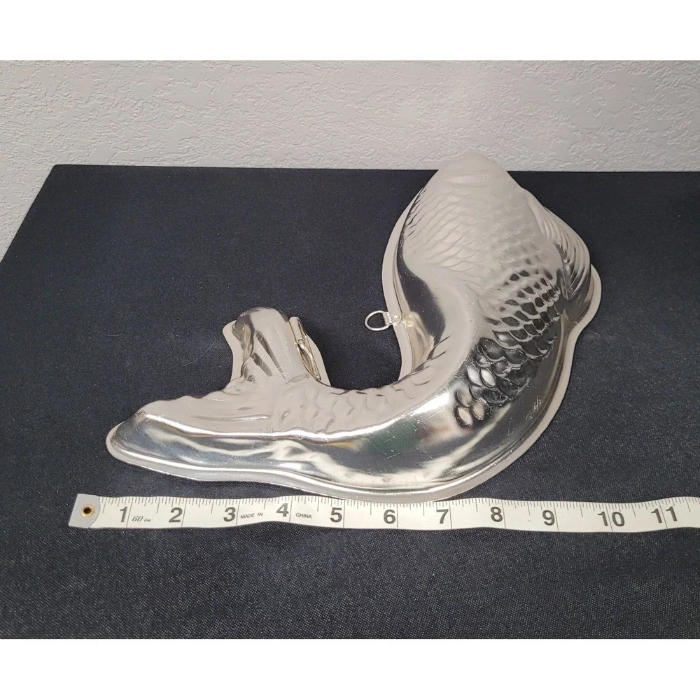 Vintage 1970s Hong Kong Aluminum Jumping Fish-shaped Mold or Wall Hanging Decor